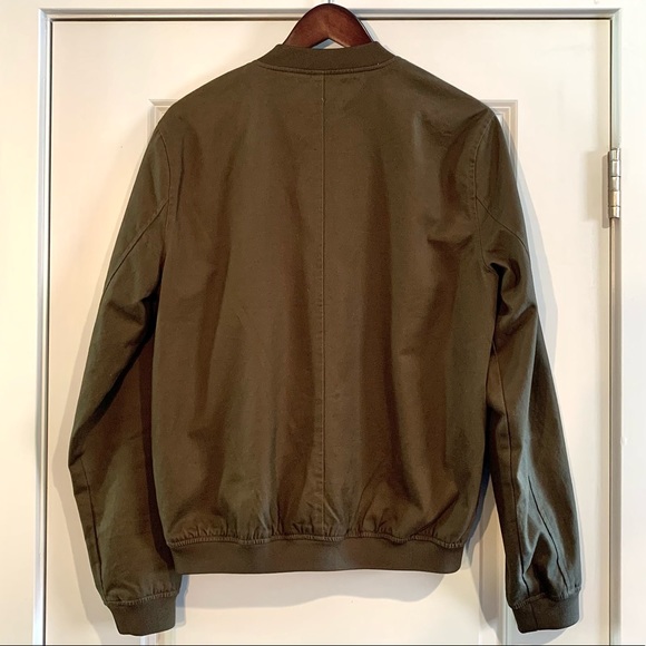 TOPMAN LIGHTWEIGHT MEN'S BOMBER JACKET, OLIVE/KHAKI, 100% COTTON, SIZE MED. NWOT - Picture 4 of 12